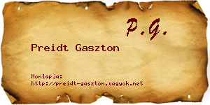 Preidt Gaszton névjegykártya